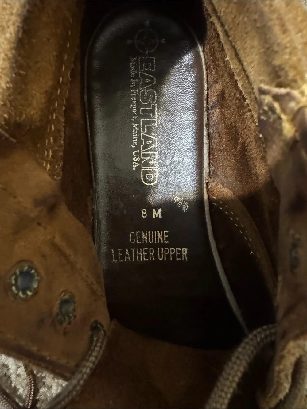 Eastland Men’s Tan Brown Suede Moc Toe Boots